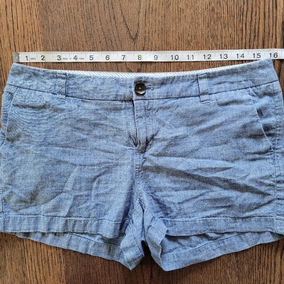 Merona Blue Chambray Denim Cotton Short Shorts Size Women's 2 - Picture 5 of 8
